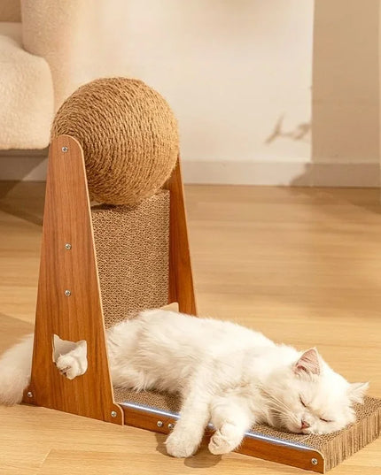 Boule griffoir chat action