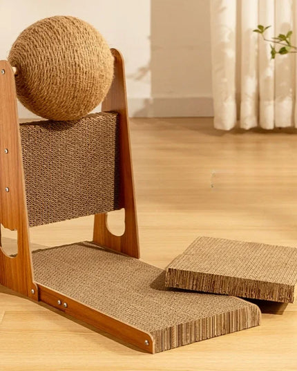 Boule griffoir chat action