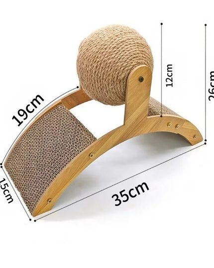 Griffoir à chat interactif à balle intégrée