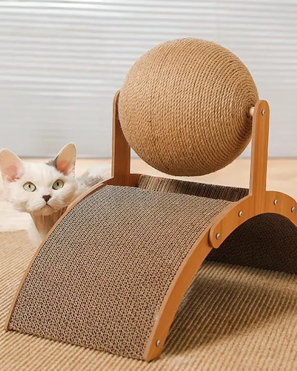 Griffoir chat boule deux en un