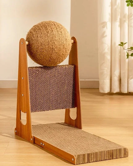 Boule griffoir chat action